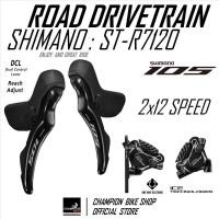 ราคา มือเกียร์เสือหมอบ SHIMANO 105 R7100 ST R7120 2x12SPEED ROAD SHIFTER HYDRAULIC DISC BRAKE SET (20562960828)