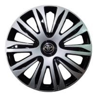 ราคา ร้านค้าแนะนำ Wheel Cover ฝาครอบกระทะล้อ ขอบ R 15 นิ้ว ลาย ดุม TOYOTA ดุมดำเงิน wc83 1 ชุด มี 4 ฝา มาร้านนี่จบในที่เดียว (20296949189)