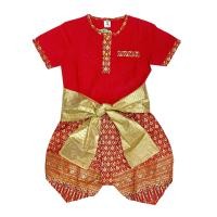 ราคา Smilekid ชุดไทยเด็ก ชุดไทยเด็กชาย ชุดไทยใส่ไปโรงเรียน ชุดไทยเด็กลอยกระทง โจงพิมพ์ทอง ผ้าคาดเอว ตาข่ายทอง (10857173559)