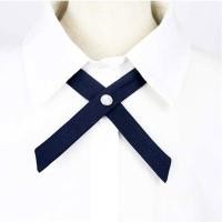 ราคา คอซอง โบว์ไขว้ โบว์นักเรียน ชุดนักเรียน คอซองนักเรียน Cross Bow Tie Women Student Uniform Solid Adjustable Tie Shirt Girls Clothing Accessories (19374114107)