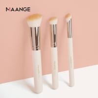 ราคา MAANGE 3pcs Professional makeup brushes set white gold include foundation brush concealer brush finger concealer brush (21148846170)