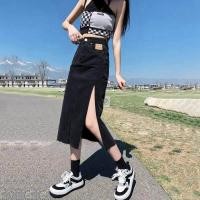 ราคา Chili Koko กระโปรงยีนส์เอวสูง กระโปรงยีนส์ยาวปานกลางผ่าข้าง แนวหวาน สไตล์เกาหลี J7003 (19582237878)