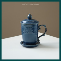 ราคา ชุดแก้วฝาปิดพร้อมจานรอง ลายไทยศิลาดล แก้วเซรามิค แก้วมีฝา แก้วกาแฟ แก้วน้ำชา ของขวัญ ของรับไหว้ เข้าไมโครเวฟได้ (19183101934)