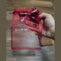 ราคา ถุงผ้าแก้ว ใส่ของชำร่วย ผูกโบว์ ของชำร่วย ขนาด 9 x 12 cm และ 13x18 cm ของที่ระลึก (16513562714)