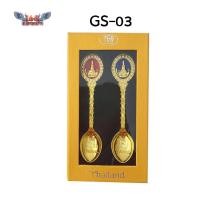 ราคา ช้อนคู่ทอง ช้อนคู่ชุปทอง Thai souvenir ลายไทย ของฝาก ของที่ระลึก (19461396573)