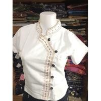 ราคา เสื้อคอจีนป้ายหน้า เสื้อผ้าฝ้ายพื้นเมือง ผ้าพื้นเมือง งานปักมือ จากเชียงใหม่ (20883956513)