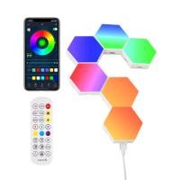 ราคา ไฟหกเหลี่ยมแผงไฟสนามหกเหลี่ยม RGB Led แพ็ค3 6สำหรับเล่นเกมไฟติดผนังหกเหลี่ยมซิงค์กับเพลงสำหรับบาร์ห้องอุปกรณ์ตกแต่งเกม (18377581561)
