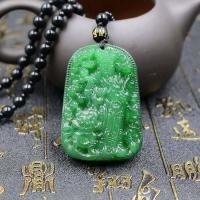 ราคา SKU112 เครื่องรางนำโชค สร้อยคอจี้หยกมงคล ลวดลายสวยงาม หยกสีเขียว มี2ลาย มังกรกิเลน (19990504597)