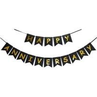 ราคา ส่งไวปู๊ดป๊าด แถมริบบิ้น เข็มร้อย ป้ายกระดาษ Happy Anniversary Banner (10625299206)