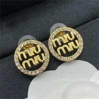 ราคา ต่างหู ตัวอักษร MIU มิว แต่งคริสตัล แบบแป้นทรงกลม มี 2 สี เงิน และ ทอง (19824237234)