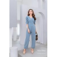 ราคา ส่งไว JL13 จั้มสูทขายาว ไขว้หน้า ผ้ายืดทั้งตัว มีไซส์สาวอวบ S33 35 M L36 40 L XL40 44 ชุดผู้หญิง ชุดสาวอวบ ชุดออกงานหรูๆ ชุดทำงาน แฟชั่นผู้หญิง 2022 (12524847765)