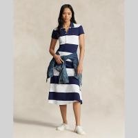 ราคา Sale Polo Ralph Lauren ชุดเดรสผู้หญิง Dress Striped Stretch Cotton Mesh Polo Dress รุ่น WMPODRSNFA20545 สีฟ้า (20853715622)