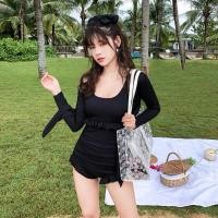 ราคา ชุดว่ายน้ำผู้หญิง ชุดว่ายน้ำวันพีช พร้อมเสื้อคลุมแขนยาวสุดน่ารัก สไตล์เกาหลี (18926951050)