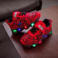 ราคา เด็กกีฬารองเท้าผ้าใบสำหรับ เด็กอ่อนกระพริบ cartoon Spider Man แวมไพร์ Spider Web (20832080216)