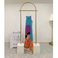 ราคา D256 เดรส ชุดเดรส เบสิคเดรสใส่ง่ายแบบสวมหัวเว้าแขน เนื้อผ้าไหมอินเดียสกีนมือ (16916988802)