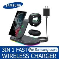 ราคา Samsung ชาร์จไร้สาย3 In 1ที่ยึดแท่นชาร์จไร้สายสำหรับ Samsung Galaxy S23 S22 S20 Note20 Note10 20 Z พับ5 4 3 Z พลิกซุปเปอร์ชาร์จเร็ว Watch5 Pro นาฬิกาข้อมือคลาสสิค5 4 3 ตูม2 1ที่ใช้งาน Pro เข้ากันได้กั