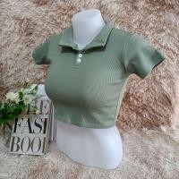 ราคา Namaing shop66 เสื้อยืดคอปกกระดุม เอวลอยเเขนสั้นเก๋ๆ (19695739248)