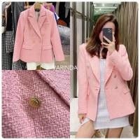 ราคา varinda เสื้อคลุมเกาหลี เสื้อคลุมผ้าทวิต เสื้อคลุมผ้าทวีต เสื้อคลุมผ้าทวีต blazer สูทสีชมพู เสื้อคลุมสีชมพู 118 (20169858283)