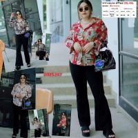 ราคา ชุดเซต 2 ชิ้น สาวอวบ เสื้อ กางเกงขายาว ชุดเซท 2XL 4XL เสื้อผ้าคนอ้วน เสื้อผ้าสาวอวบ DMS247 (10462757412)
