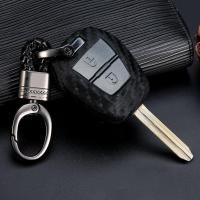 ราคา เคสกุญแจรถยนต์คาร์บอนไฟเบอร์เคสกุญแจรถยนต์ TPU ซิลิโคนครอบรีโมตสีดำสำหรับ Isuzu DMAX D MAX Mu X 2 5มี2ปุ่ม (11656761532)