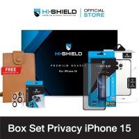 ราคา พร้อมส่ง HI SHIELD Box Set 3D Privacy iPhone15 ฟิล์มกระจกกันเผือก ฟิล์มกล้อง เคส แถมคูปองติดฟิล์มฟรี (20907796460)