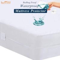 ราคา ปกป้องที่นอนปิดซิปกันน้ำขนาดควีนและคิงไซส์ ครอบที่นอนกันเตียงครีบและต้านไรฝุ่น Zippered Mattress Protector Waterproof (18706076695)