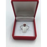 ราคา แหวนพลอยโกเมนแท้ เงินแท้ 925 เคลือบทองคำขาว (8442497763)