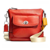 ราคา กระเป๋าสะพาย COACH แท้ หนังแท้ หนังนิ่ม สะพายเฉียงสวย สายผ้าปรับความยาวสายได้ ทรงสวย ใบเล็ก COACH 49170 PARK LEATHER SWINGPACK (7498504848)