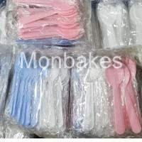 ราคา ช้อนพลาสติกช้อนปลายส้อมตักขนมแพค50 ชิ้นซีลแยกทุกชิ้น (12694371173)