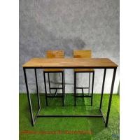 ราคา โต๊ะบาร์ โต๊ะกาแฟ พร้อมเก้าอี้2ตัว สุดหรู loft style ทรงสูง ไม้ยางพาราประสาน Bar table with 2 chairs (20951647401)