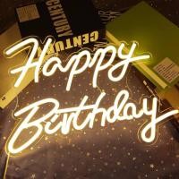 ราคา ป้ายไฟตกแต่งวันเกิด ป้ายวันเกิด Happy Birthday ป้ายสุขสันต์วันเกิด ป้ายไฟ ป้ายHappy Birthday Warm White (20137838992)