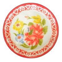 ราคา ถาดสังกะสีลายดอกขอบแดง 30ซม (9401219936)