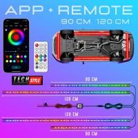 ราคา LED ไฟใต้ท้องรถ APP รีโมท 16 ล้านสี มี 2 ขนาด 90CM 120CM และ 120CM 150CM หลอดไฟ LED กันน้ำ (20482304406)