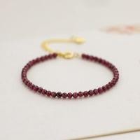 ราคา LILIYAWIND แดงเข้มโกเมนธรรมชาติลูกปัดทองแดงสร้อยข้อมือผู้หญิงที่เรียบง่าย (20106959616)