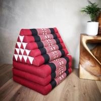 ราคา Three Fold Thai Cushion 50x167x26 cm LxWxH 100 Natural Kapok Filling Foldable Thai Mat with Triangle Cushion Headrest Thai Pillow หมอนขิด หมอนสามเหลี่ยม สิบช่องสามพับ ลายขิดผ้าไทย (20950370763)