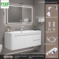 ราคา ตู้เก็บของในห้องน้ำสีขาวที่มีกระจกในชุดพร้อมอ่างล้างหน้าและตู้เก็บของในห้องน้ำ (20413618258)