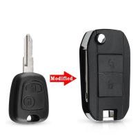 ราคา Keykeyyou กรอบกุญแจรถยนต์แบบพับได้สำหรับ Peugeot 206 207สำหรับ Citroen C2 C3 Xsara Picasso รีโมทกุญแจ2ปุ่ม (10501968491)