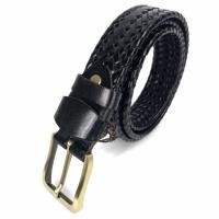 ราคา Chinatown Leather เข็มขัดถักแบนหนังแท้ 1 5 นิ้วสีแทน (12484779933)