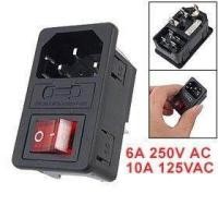 ราคา Inlet Male Power Socket with Fuse Switch 10A 250V 3 Pin IEC320 C14 (19635316791)