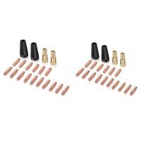 ราคา 15Pcs MIG Welding Kit Flux Core Gasless Nozzle Brass Welding Tips Replacement MIG Welder Accessories (20487429672)