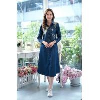 ราคา เดรสยีนส์ 8256 ชุดยีนส์ปักลายดอกไม้สวยหรู ผ้ายีนส์เนื้อนิ่ม ใส่สบาย ไม่ร้อน แบบสวยมากใส่ได้หลายโอากาส (20842735681)