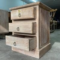 ราคา ตู้หัวเตียง มินิมอล 3 ชั้น ไม้สักแท้ สูง 60x50x40 cm ตู้ไม้สักสีเสี้ยนขาว คุณภาพส่งออก ตู้ไม้สักแก่ Teak Wooden Nightstand Cabinet Bedside (11299999574)