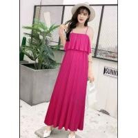 ราคา เดรสสายเดี่ยว ผ้าาซีฟองอัดพลีท (17252735592)