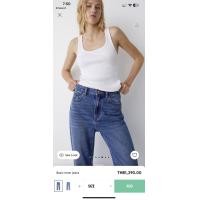 ราคา กางเกงยีนส์ Brand PULL BEAR เป็นทรง MOM ผ้าไม่ยืด คลองแท้ 100 (20838697314)