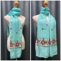 ราคา ผ้าพันคอ ผ้าคลุมไหล่ ผ้าปักลายดอกไม้ (19375265243)