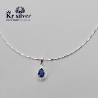 ราคา เงินแท้ 925 สร้อยคอโชคเกอร์เงินแท้ พร้อมจี้เงินแท้ พลอยไพลิน พลอยสีน้ำเงินล้อมเพชร ขนาดสร้อยคอ 1 2 มิล ยาว 16 นิ้ว (15007757877)