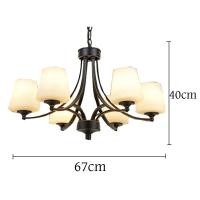 ราคา MOONLIGHT 6 8 10 Heads American Style Chandelier Simple Iron Bedroom Lamp Glass Ceiling Light for Living Room Restaurant Lighting Decoration (10799038590)