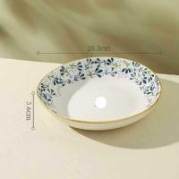 ราคา RTNS SHOP จาน ชามเซรามิคลายดอก จาน ชามกระเบื้อง จานขนาด 8 นิ้ว ชามขนาด 6 นิ้ว มี 3 สี (20912682328)