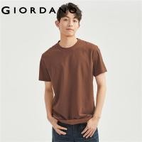 ราคา GIORDANO ผู้ชาย เสื้อยืดคอกลมแขนสั้นผ้าฝ้ายถักสีทึบ Free Shipping 01023419 (17914278807)