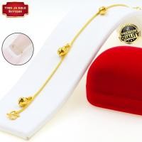 ราคา สร้อยข้อเท้าทอง ลายกระดูกงู ประดับกระพรวน น้ำหนัก2สลึง ยาว9นิ้ว เครื่องประดับ ทองเหมือนแท้ สร้อยข้อเท้าชุบทอง งานฝีมือจากช่างเยาวราช (17447706064)